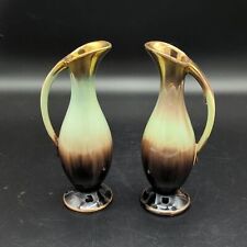 Vintage Germany pottery pair of drip glaze ewer small pitchers picture