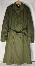 VTG 1950s US Army Military  Trench Coat Regular Medium w/ Wool Removable Liner picture