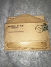 1943 Western Union Telegram , Death Notification , Military Memorabilia picture