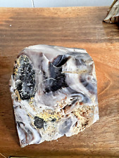 petrified wood rough Wa State opalized lapidary display 1.4 lb deep purple white picture