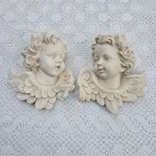 Victorian Molded Cherub Angel Wall Hangings (x2) 11