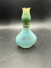 Vintage~Avon~Rapture~Glass Perfume Bottle~2 Fl Oz~Frosted Blue Green~Empty picture