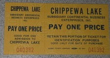 1975 Chippewa Lake Amusement Park Ohio Defunct Admission Ticket Yellow picture