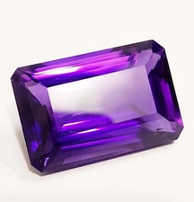 Brazilian Purple Amethyst Emerald Cut 101.47 Ct Certified Natural Loose Gemstone picture