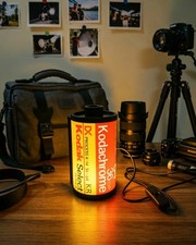 Kodak Film Kodachrome 64 Canister Design Camera Decor 3D Printed Sign picture