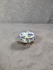 Vintage Porcelain Ring Box Purple Flower Design ~ Japan picture