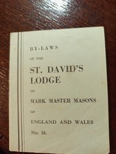 1938 By-Laws St. David's Lodge Mark Master Masons No 38 Freemasonry  masonic/829 picture