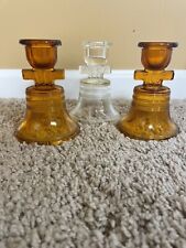 lot of three vintage Indian glass Liberty Bell candleholders picture