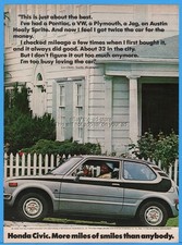 1974 Honda Civic Photo Lee Childs Seattle Washington More Miles of Smiles Ad picture