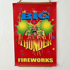 VTG AMERICAN TNT 90s BIG THUNDER Fireworks ORIGINAL Poster Advertisement 30x20 picture