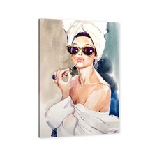Hepburn Canvas Wall Art Framed Decor 24x36in for Bedroom Bathroom picture