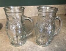 2 Vintage Frostie Root Beer glass mugs character Soda Pop Embossed MCM picture