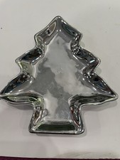 Studio Nova Crystal Glass  Christmas Tree Candy Dish Tray Platter Silver picture