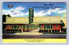 Compton CA-California, Time Motel Advertising, Vintage Postcard picture