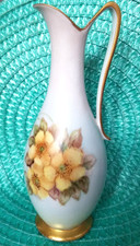 Vintage Porcelain Ewer Pitcher Vase Hand Painted Signed 