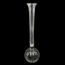 Vintage Controlled Bubble Clear Glass Paperweight Bud Vase 8