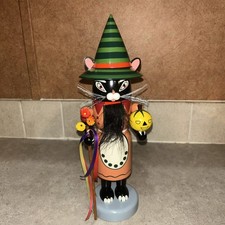 Vtg CAT Nutcracker Freiberger Erzgebrige Wood Halloween Germany picture