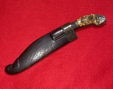 Piha Kaetta Dagger Knife Horn Silver Antique Sri Lanka Ceylon Dagger picture