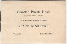 Oxford Balliol 1920s Private Tourist Hotel England University College Brochure picture