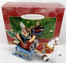 Vintage 2001 Victorian Sleigh Hallmark Christmas Ornament With Original Box picture