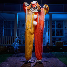 8.2 Ft Outdoor Halloween Clown Animatronic, Light-Up Yard Prop Decor Set picture