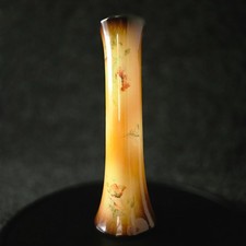 Antique IOGA Warwick poppy vase 12inches tall semi porcelain Art pottery brown picture