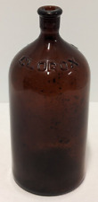 Vintage Early EMBOSSED 1929-1930 Clorox 32oz Amber Brown Glass Bottle  picture