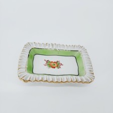Vintage Occupied Japan Trinket Dish Hand Painted Floral Porcelain 40s 50s Tray picture