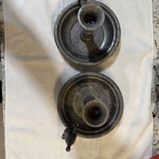 Pair PEWTER Chamberstick Candle holders  picture