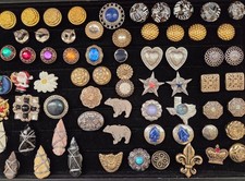 Vintage Button Cover Lot - Nony, Western, Art Glass, Jewel Tones 68pc picture