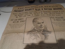 NEWSPAPER: 1901 President McKinley Dies - Rochester Herald N.Y. picture