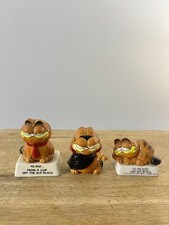 Vtg Enesco Garfield the Cat Ceramic Stand Halloween, To Dad, Eat & Sleep Lot picture