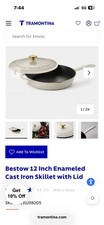 Tramontina Bestow Enameled Cast Iron Skillet w/ Lid 12in Blue...(a19.5) picture