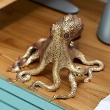 Brass Octopus Figurine Statue Animal Figurines Toys Home Desktop Decoration picture
