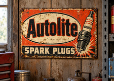 Vintage Look Autolite Spark Plugs Sign - 10x14 PVC with Holes for Hanging picture