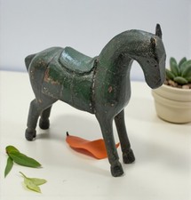 Vintage Wooden Horse Figurine Original Old Hand Carved picture