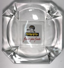 VINTAGE TOM-BOY GROCERY STORES ASHTRAY ST. LOUIS, MO LARGE GLASS ASH TRAY 1950s picture