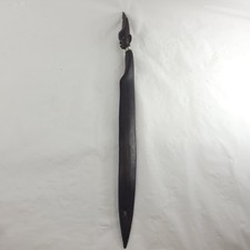 Vintage Kenyan Hand Carved Wood Letter Opener Besmo Tribal Art Decor picture