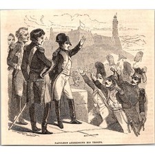 Napoleon Addressing His Troops 1854 The Napoleon Bonaparte Engraving SAI3-6 picture