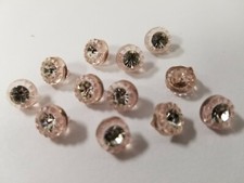 VINTAGE BUTTONS LOT OF 12 EXTRA TINY SWAROVSKI SHINY CRYSTAL TUZ3376 picture