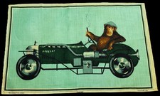 NWOT 60s DUNMOY Tea Towel Wall Art BOUGIE CHIMP IN BENTLEY picture