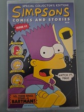 SIMPSONS COMICS AND STORIES #1 (1993) WELSH 1ST BART-MAN POLYBAGGED with POSTER picture