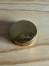Vintage Revlon Gold Metal Mirrored Compact Rouge Make Up Pink USA picture