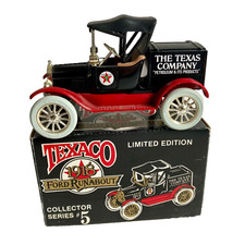 Vintage Ertl Texaco 1918 Ford Runabout Car Diecast Truck #5 Coin Bank w/ KEY picture