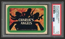 1977 CHARLIE'S ANGELS CHARLIE'S ANGELS LOGO STICKERS #12 VINTAGE PSA 3 VG picture