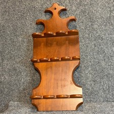 Vintage Carved Wooden Souvenir Collector Spoon Wall Display Rack Holder 10 slots picture