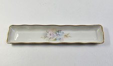 Porcelaine d'Art Limoges France Tray Trinket Long Jewelry Dish Floral Painted A picture