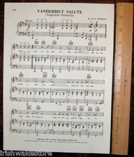 VANDERBILT UNIVERSITY vintage original fight song 1953 “Vanderbilt Salute” picture