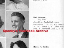 1940s High School YB w/ NEIL JOHNSTON ~ Philadelphia Warriors 3x Scoring Champ** picture