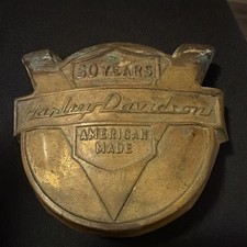 Original vintage Harley-Davidson 50th Anniversary front fender emblem 1953-1945 picture